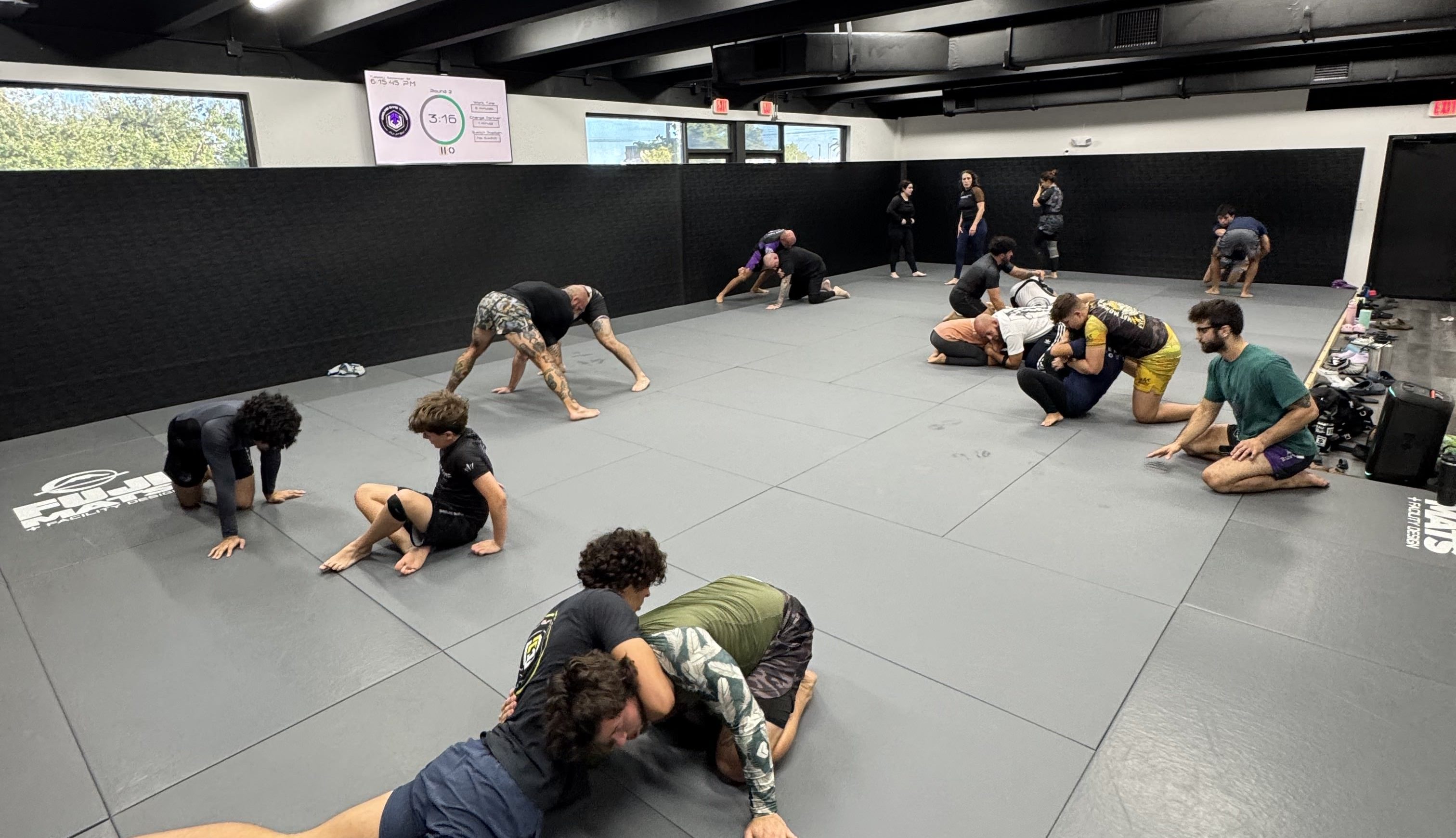 Training on the completed floor at Ground Game Theory